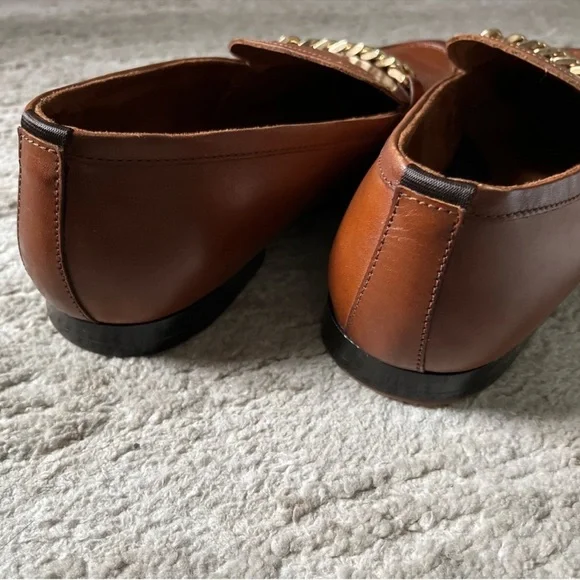 Aldo Sleek Tan color Loafers with chain detail Sz 10 - Picture 4 of 9